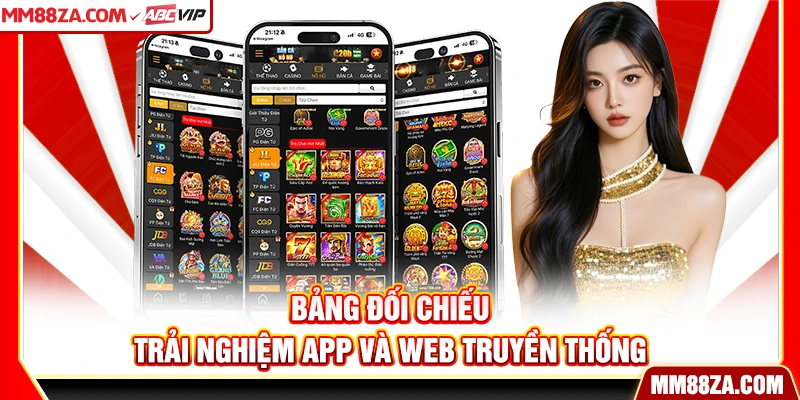 Bảng đối chiếu trải nghiệm app và web truyền thống
